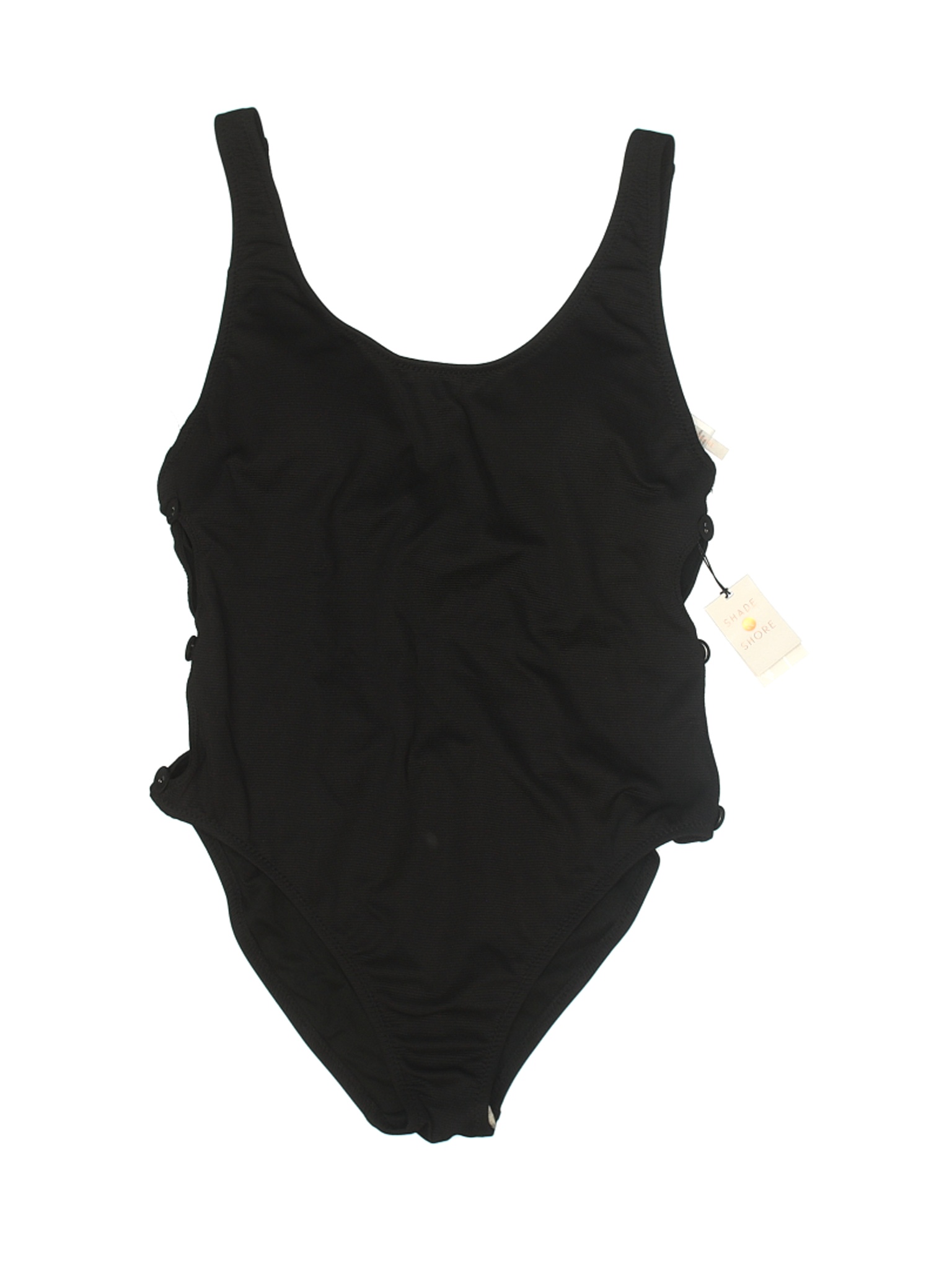 Shade & Shore Solid Black One Piece Swimsuit Size L - 66% off | thredUP