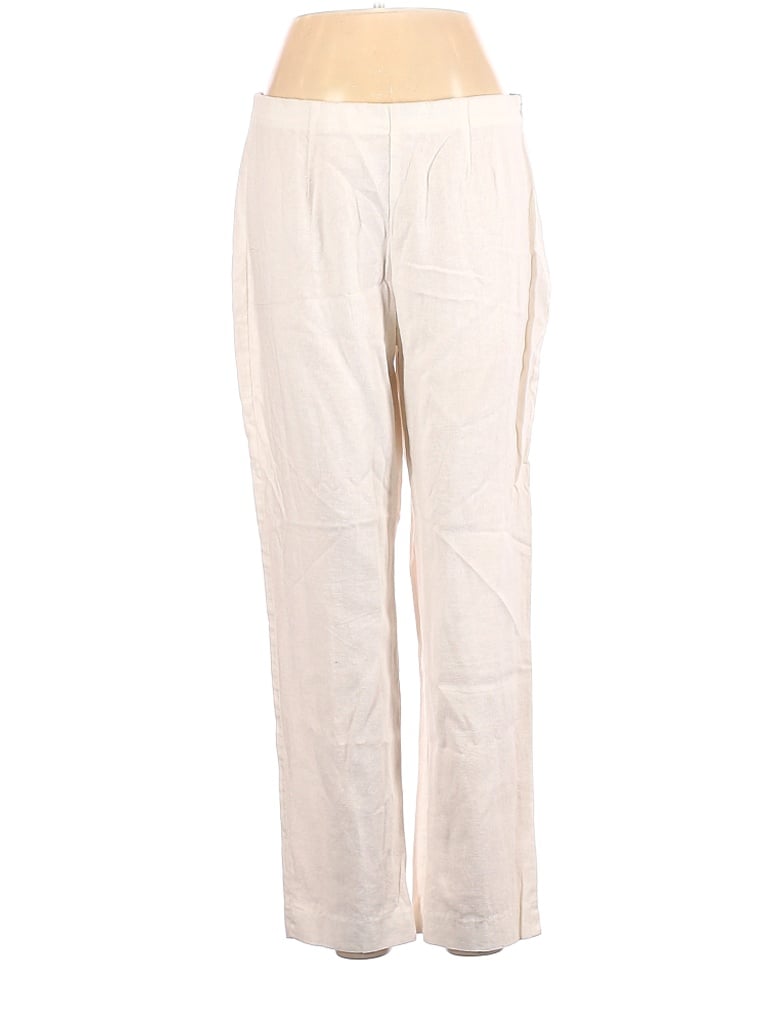 Chadwicks Solid Ivory White Linen Pants Size 8 - 80% off | ThredUp