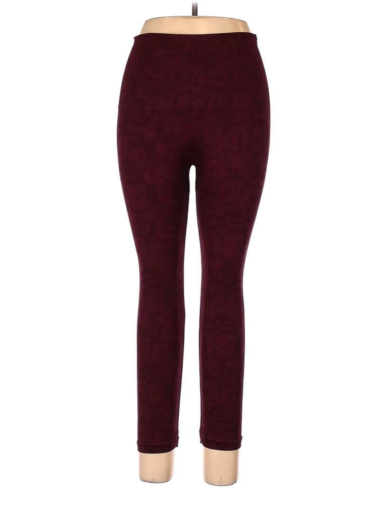 SPANX Solid Maroon Burgundy Leggings Size 1X (Plus) - 72% off | thredUP