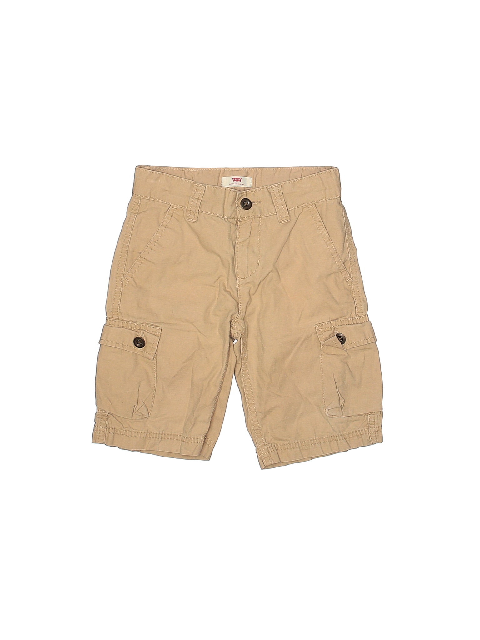 Levi's 100 Cotton Solid Tan Cargo Shorts Size 4 5 64 off thredUP