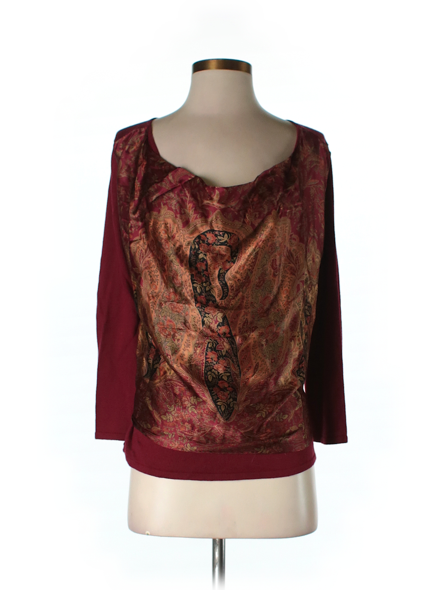 Coldwater Creek Print Red Silk Pullover Sweater Size M - 83% off | thredUP