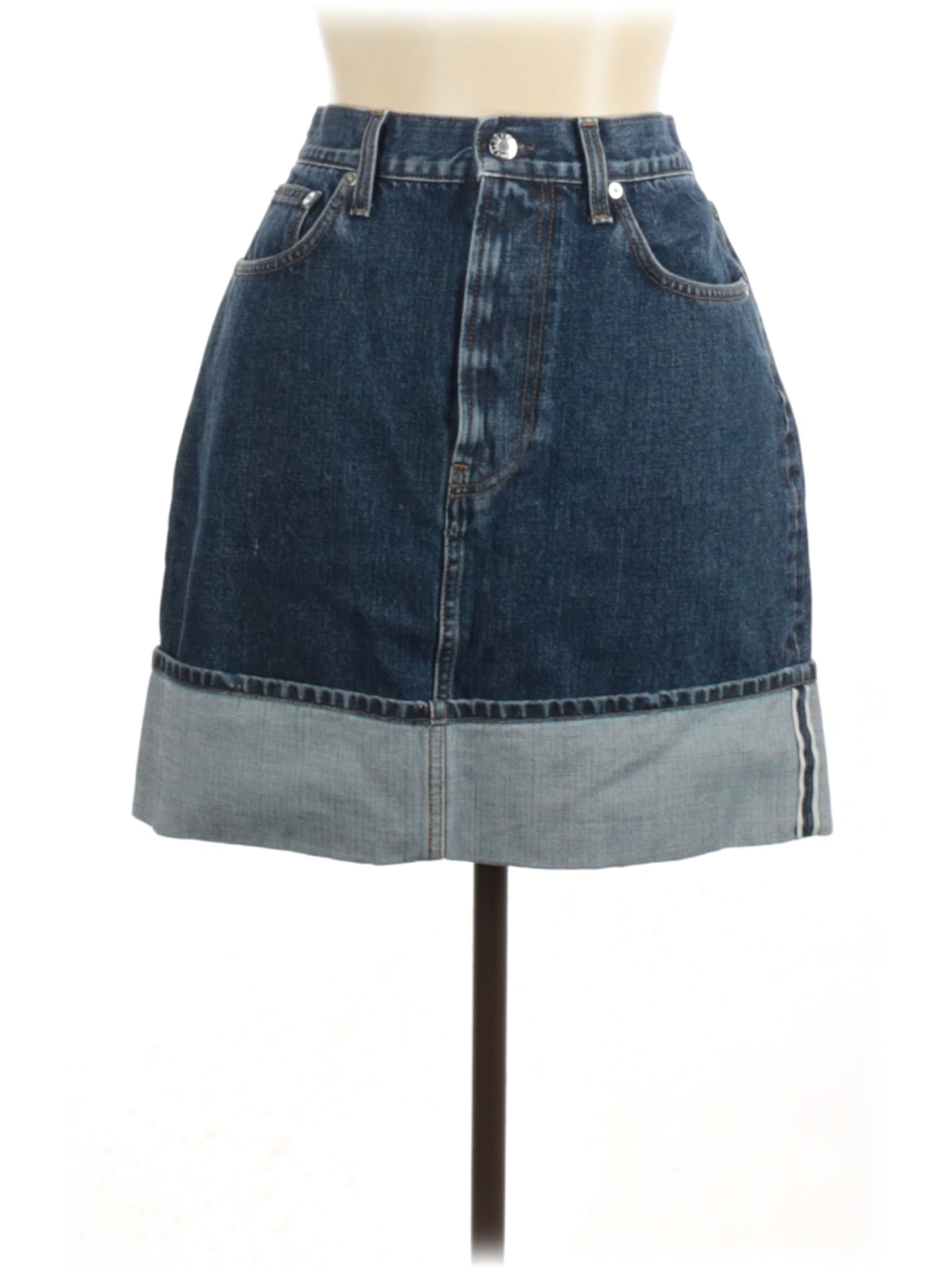 Helmut Lang 100% Cotton Solid Blue Denim Skirt 31 Waist - 75% off | thredUP