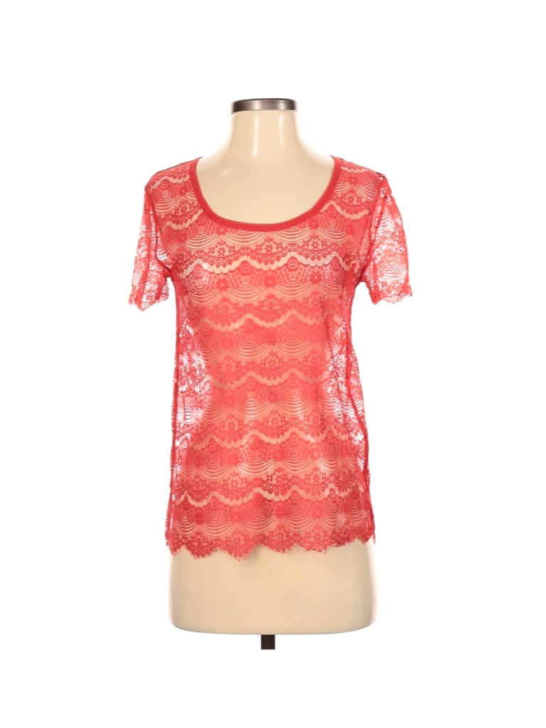 Fossil Red Short Sleeve Blouse Size XS - photo 1