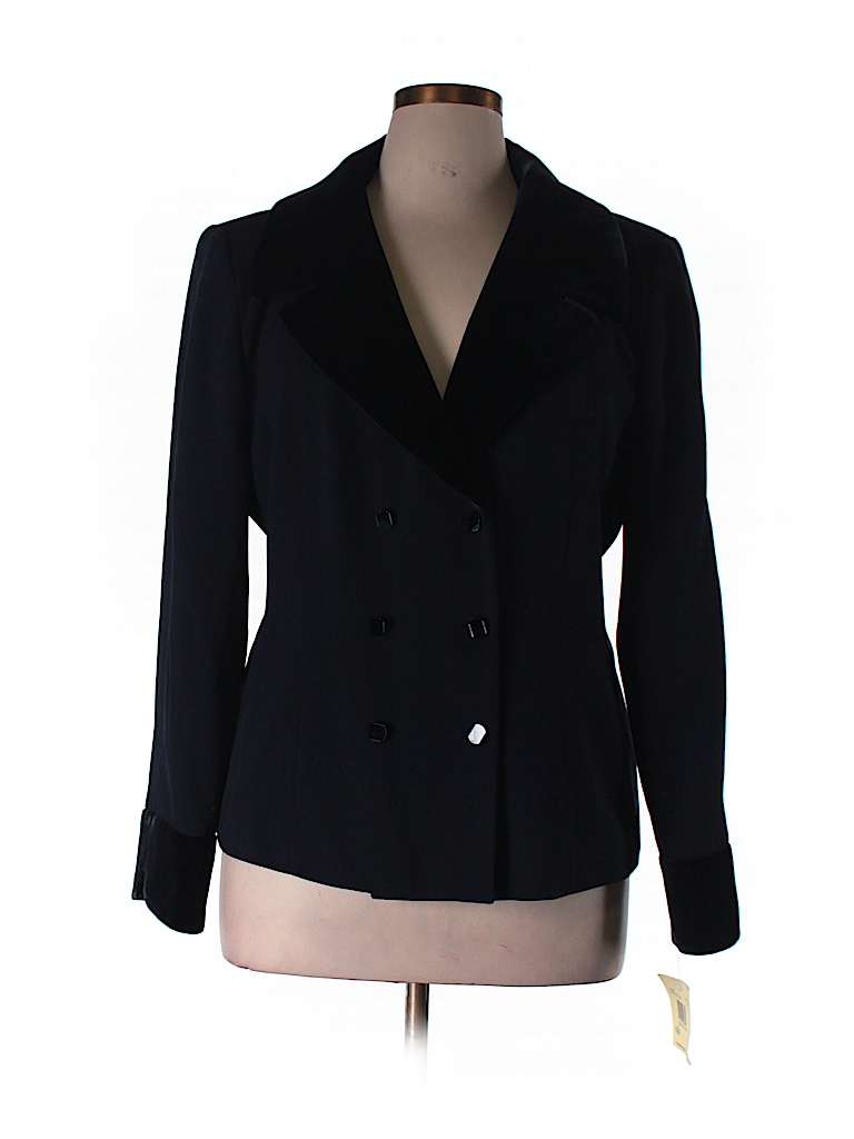 Dana Buchman Solid Navy Blue Wool Blazer Size 16 - 75% off | thredUP