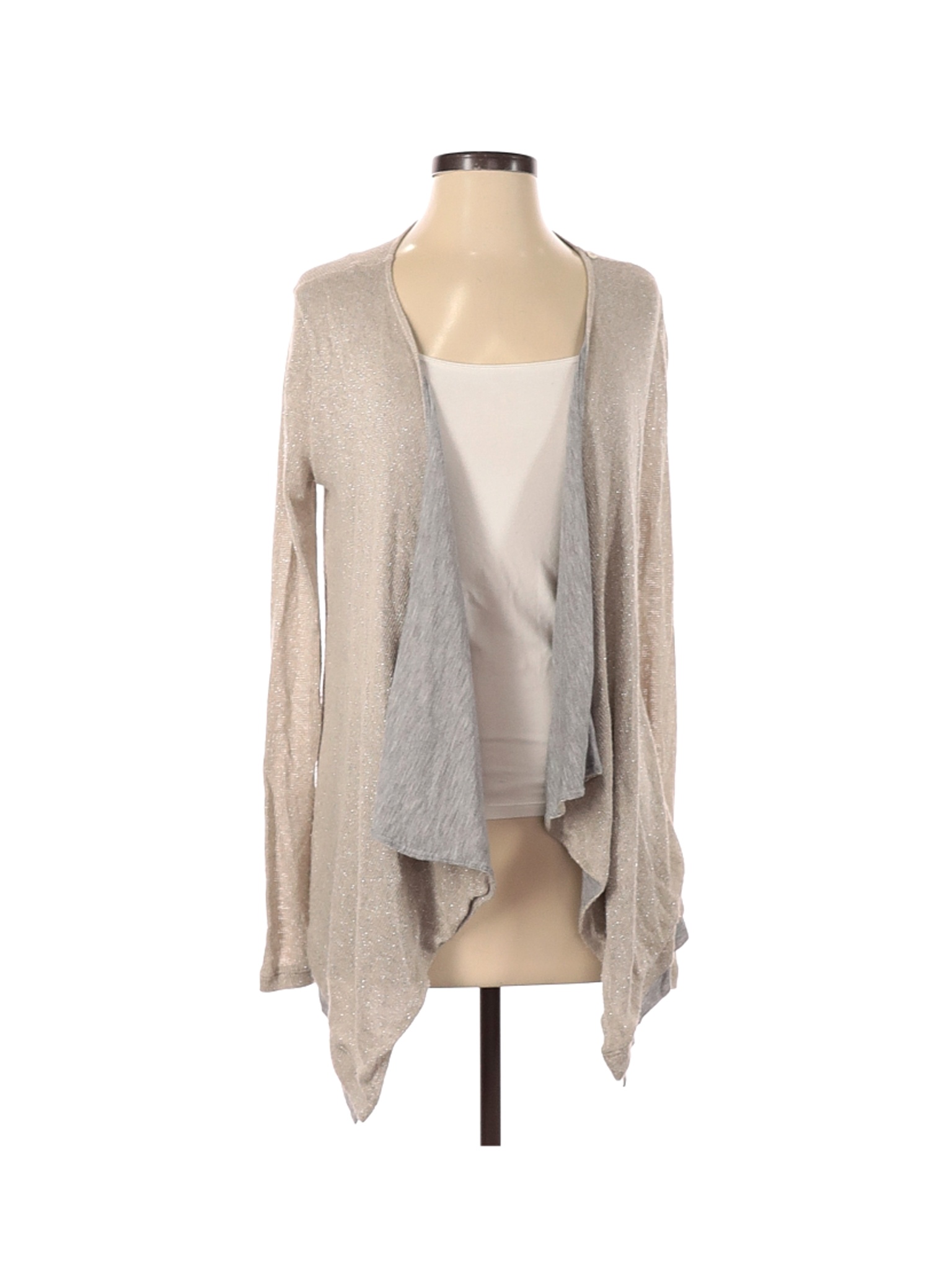 Three Dots Solid Tan Cardigan Size S - 89% off | thredUP