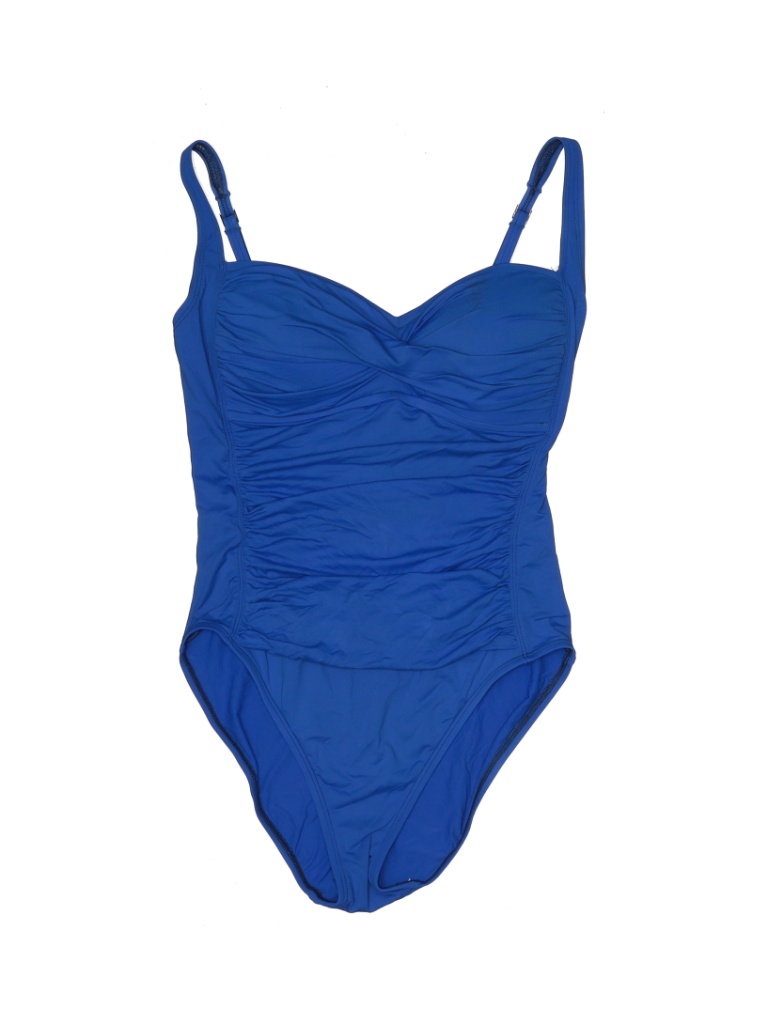La Blanca Solid Blue One Piece Swimsuit Size 8 57 off thredUP