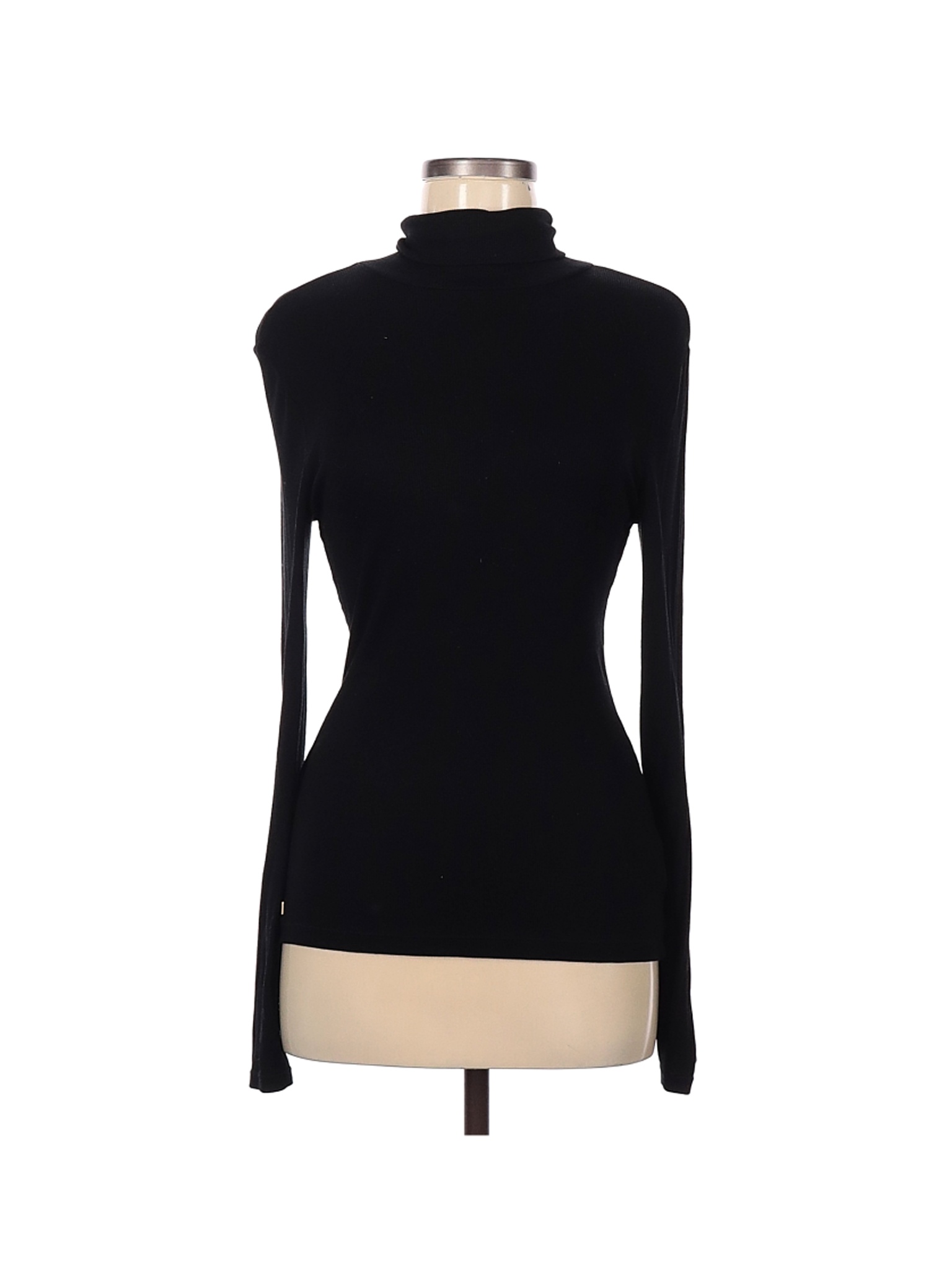 Lauren by Ralph Lauren Solid Black Long Sleeve Turtleneck Size M ...