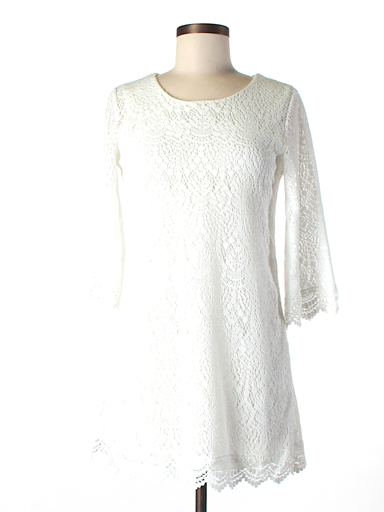 Divided by H&M Solid White Casual Dress Size 6 - photo 1