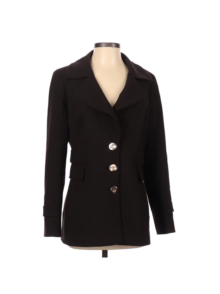 Etcetera Solid Black Brown Coat Size 4 - 98% off | thredUP