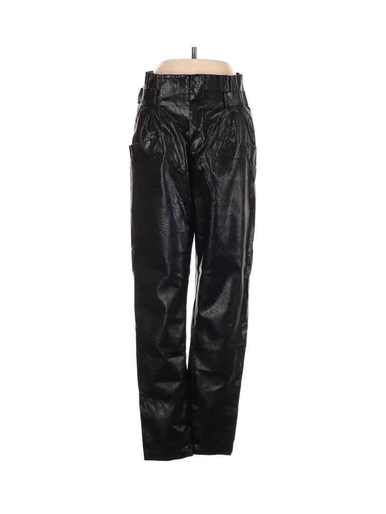 Venti6 100% Polyurethane Solid Black Faux Leather Pants Size S - 66% ...