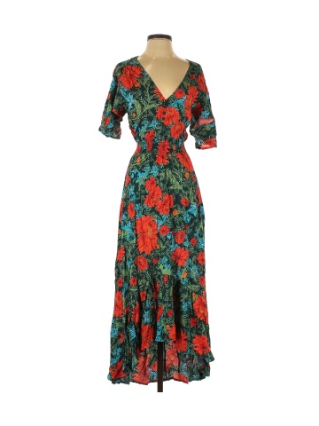 Abel the Label 100% Rayon Floral Orange Casual Dress Size XS - 73% off