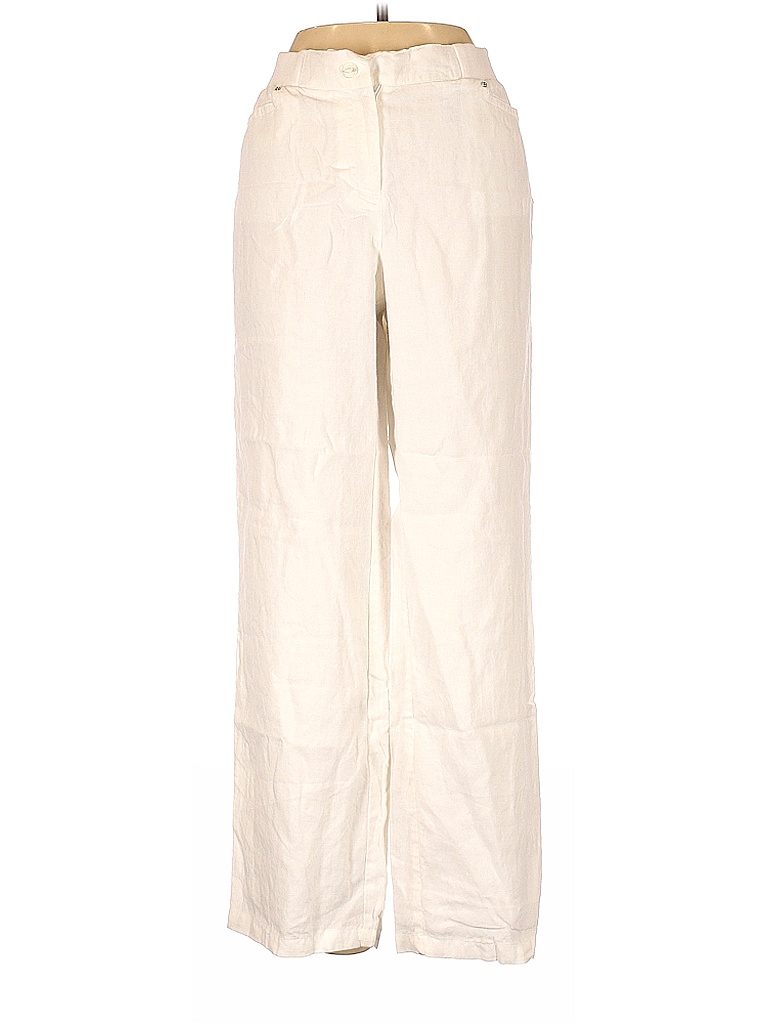 JM Collection 100% Linen Solid Ivory White Linen Pants Size S - 75% off ...