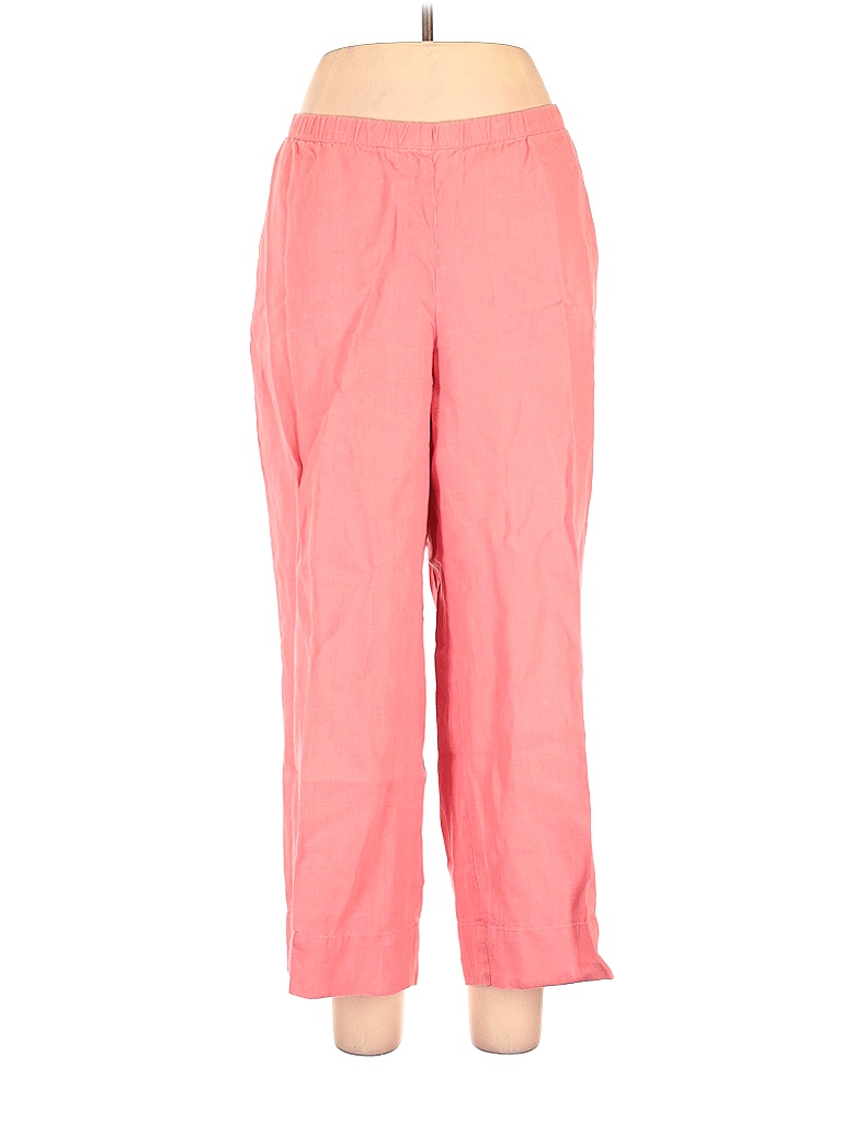 J.Jill 100 Linen Solid Pink Linen Pants Size L 83 off thredUP