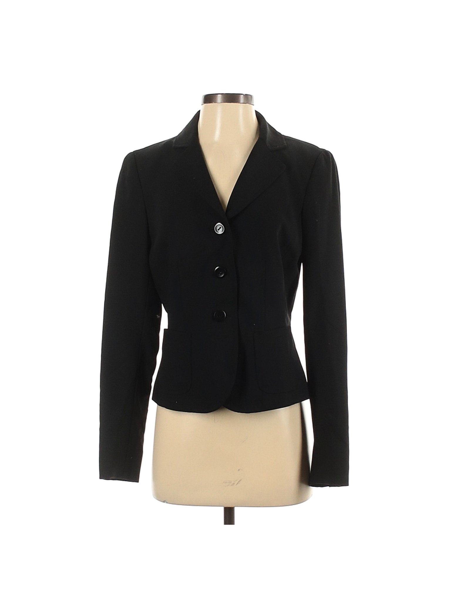 Dana Buchman 100 Wool Solid Black Wool Blazer Size 4 96 Off Thredup 8052