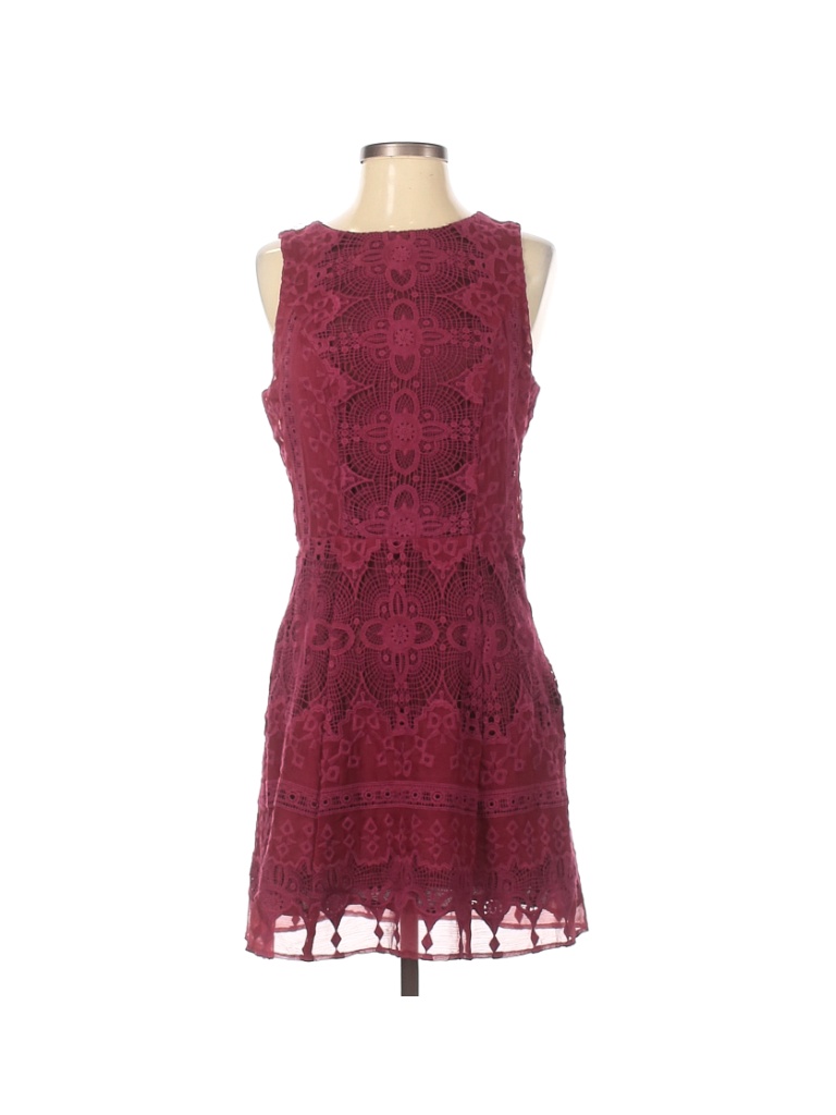 Lavender Brown 100% Polyester Burgundy Cocktail Dress Size S - photo 1