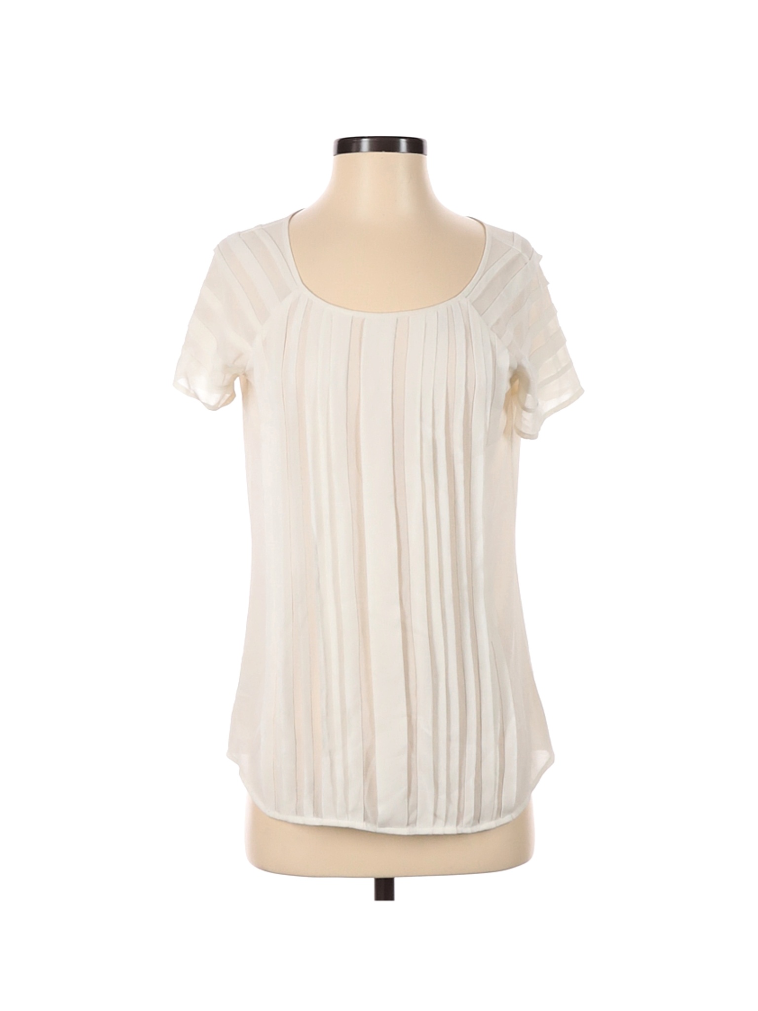 Ann Taylor LOFT 100% Polyester Ivory Short Sleeve Blouse Size XS - 83% ...