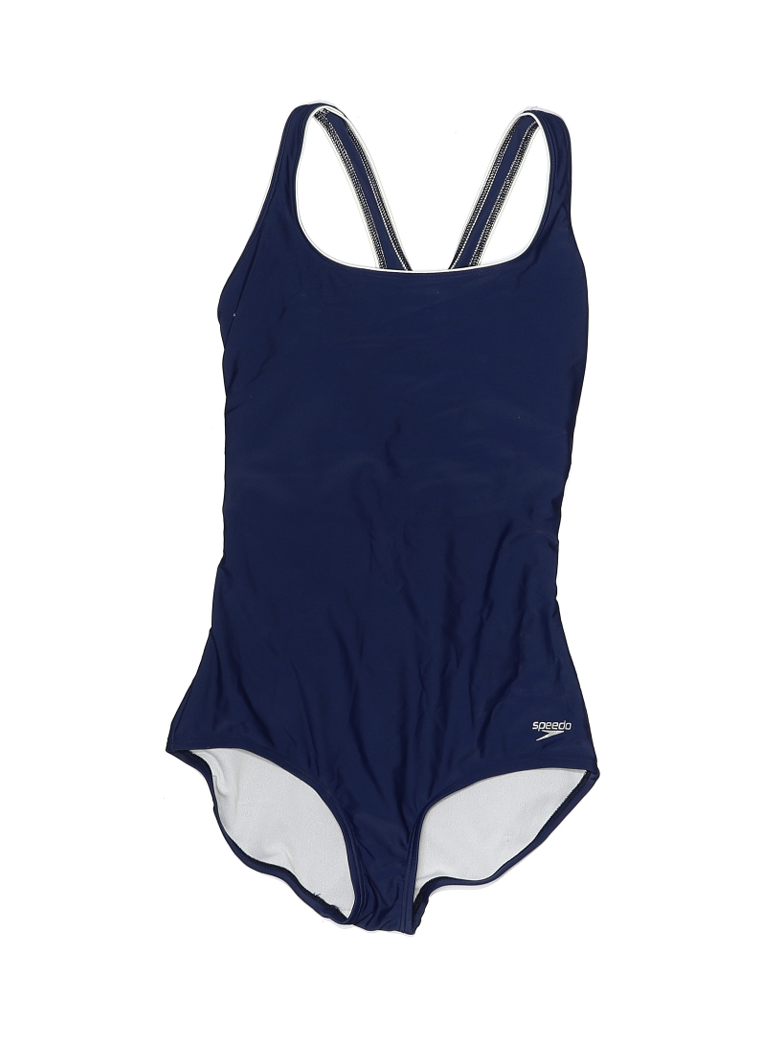 Speedo Solid Navy Blue One Piece Swimsuit Size M 42 Off Thredup