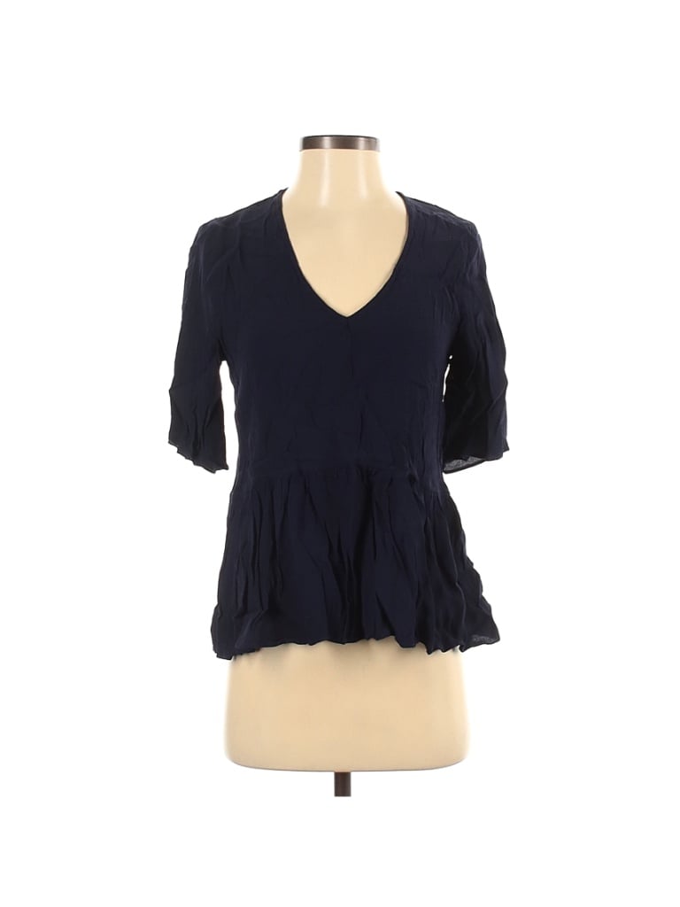 Pre-owned Sage The Label 3/4 Sleeve Blouse In Blue