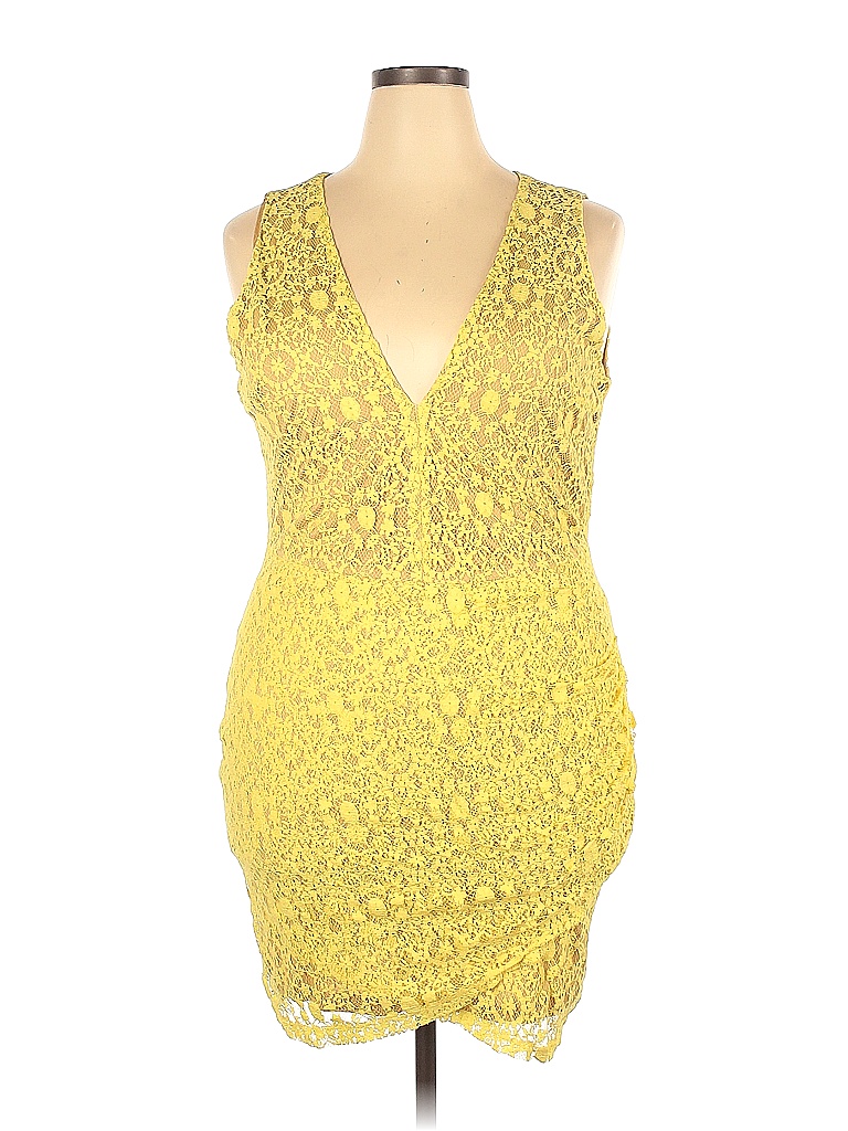 Charlotte Russe Yellow Casual Dress Size 3X (Plus) - photo 1