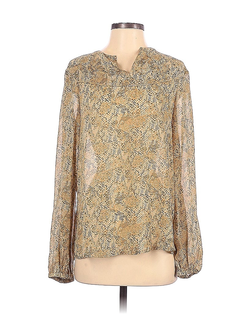 Pre-owned W118 By Walter Baker Long Sleeve Blouse In Gold