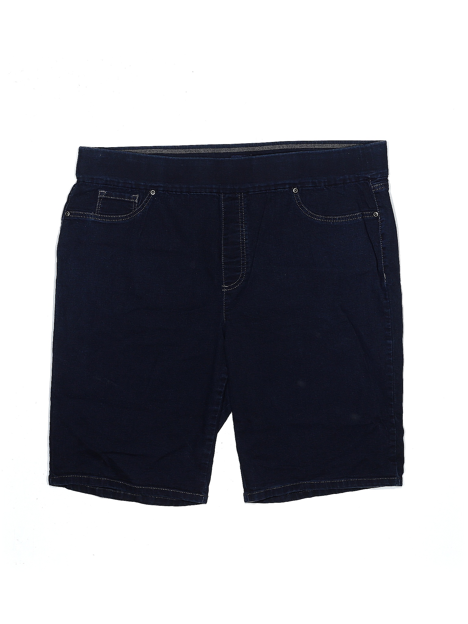 Basic Editions Solid Blue Denim Shorts Size XXL - 55% off | thredUP