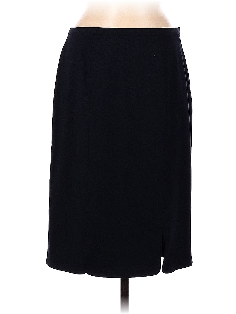 Doncaster Solid Black Blue Wool Skirt Size 8 - 97% off | thredUP