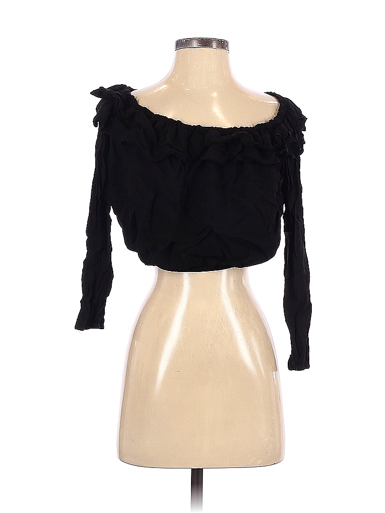 Sanjoy 100% Rayon Black Long Sleeve Blouse Size S - photo 1