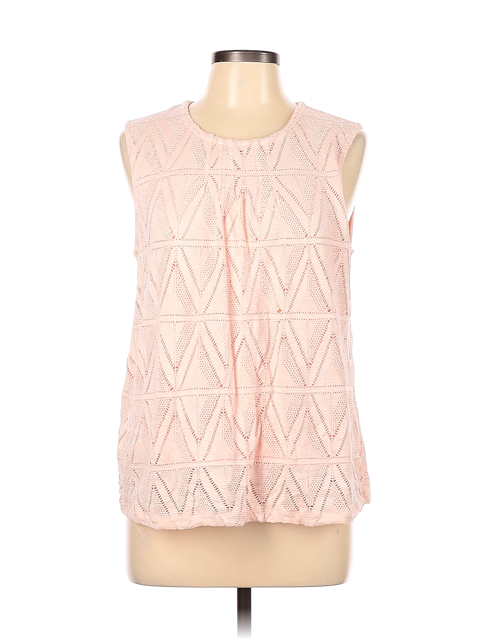 Peck & Peck Solid Pink Orange Sleeveless Top Size L - 80% off | thredUP