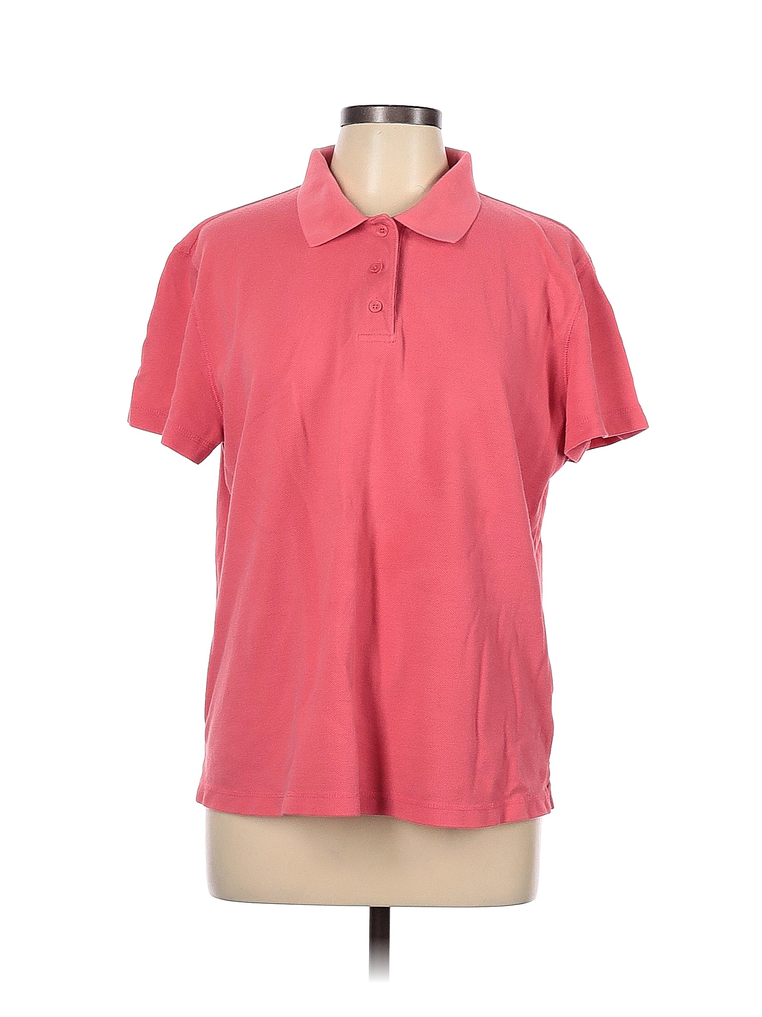 Erika Solid Pink Short Sleeve Polo Size L 66 Off Thredup