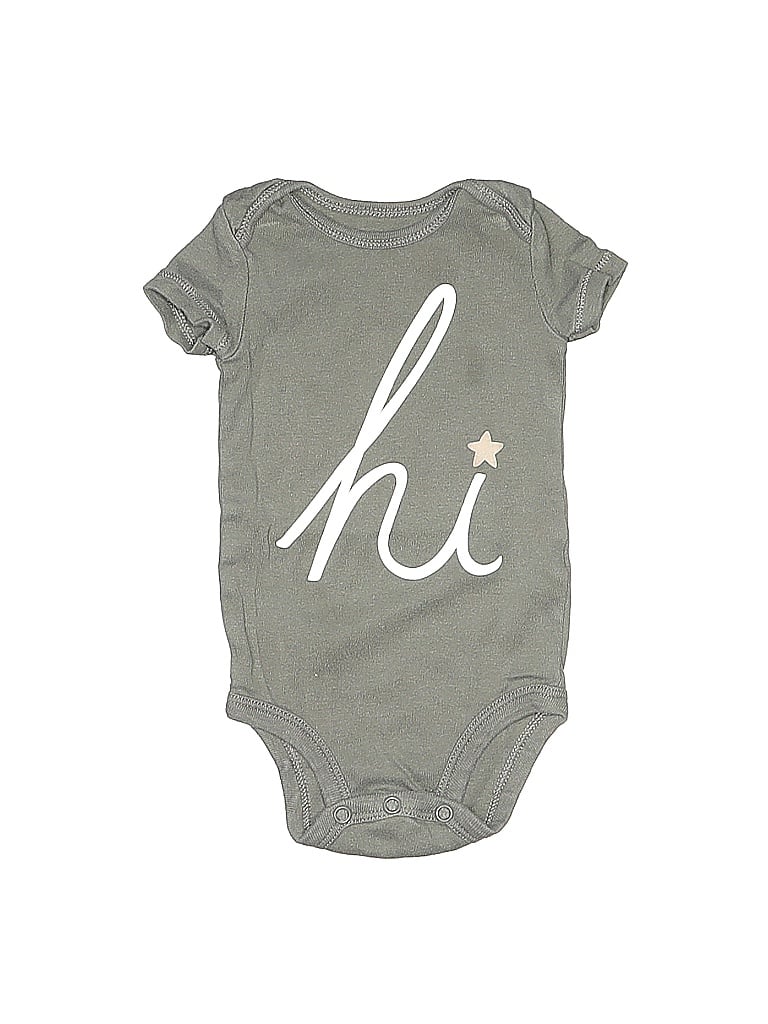 CARTER'S Pre-owned Babies' Short Sleeve Onesie In Gray