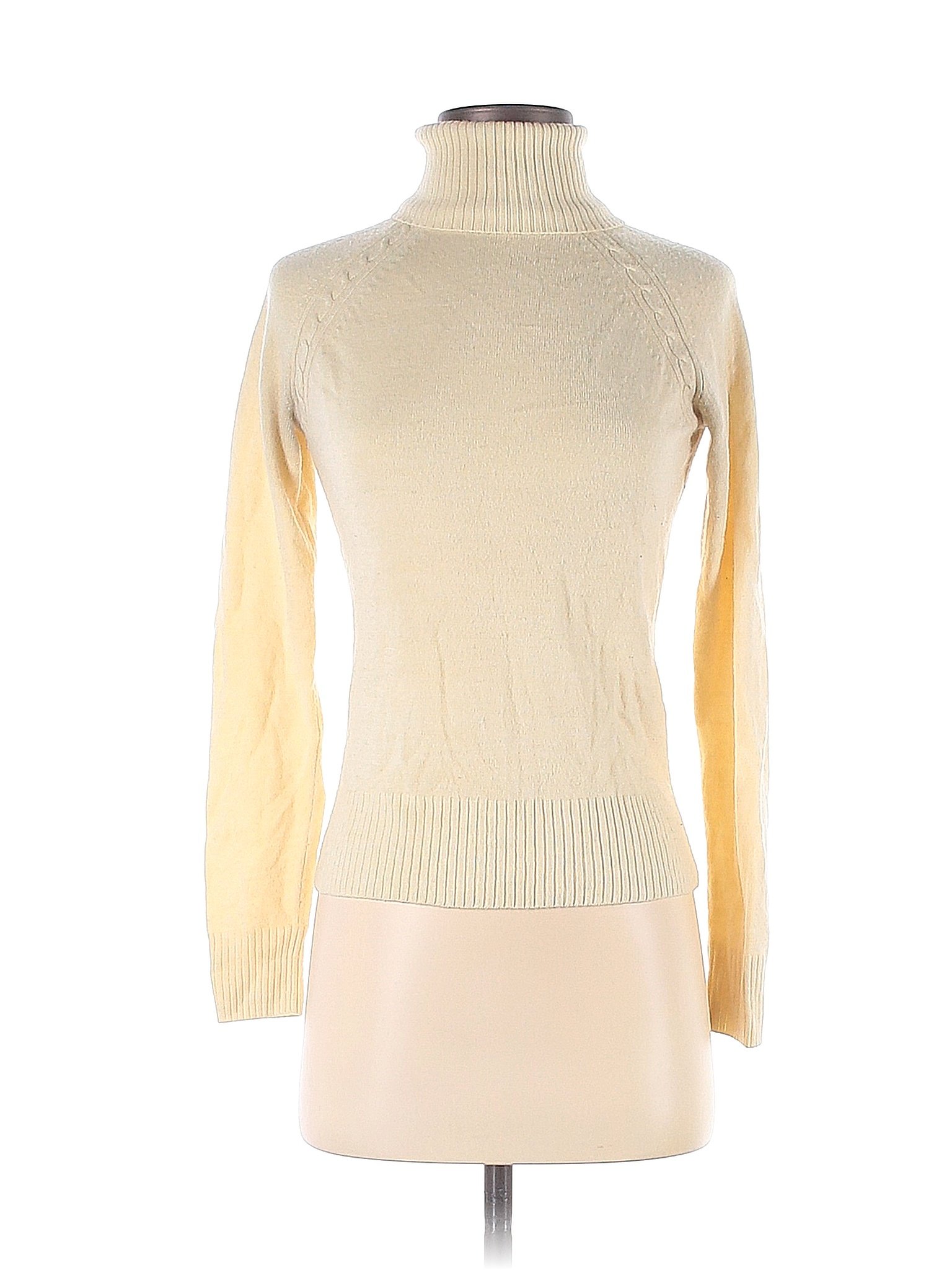 G.H. Bass & Co. 100% Acrylic Solid Tan Ivory Turtleneck Sweater Size XS ...