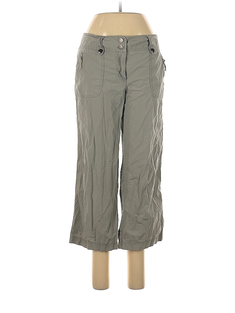 New York & Company 100 Cotton Solid Gray Green Cargo Pants Size 8 83