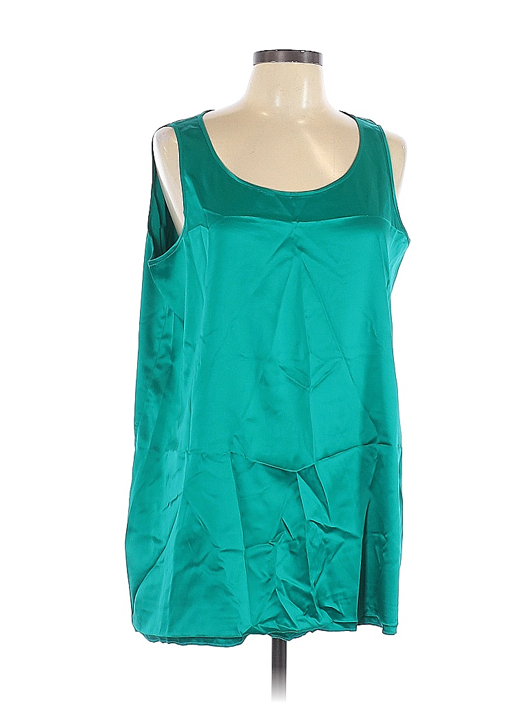 Peter Nygard Solid Blue Green Sleeveless Blouse Size L - 82% off | thredUP