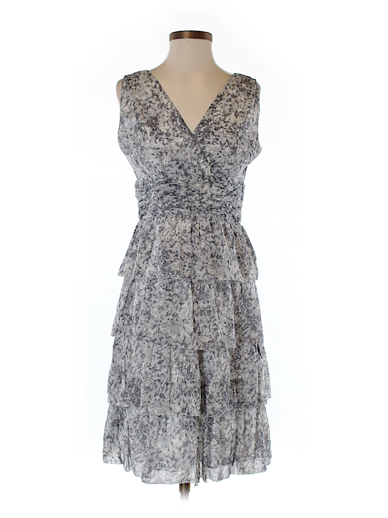 Talbots 100% Cotton Print Gray Casual Dress Size 4 - 71% off | thredUP