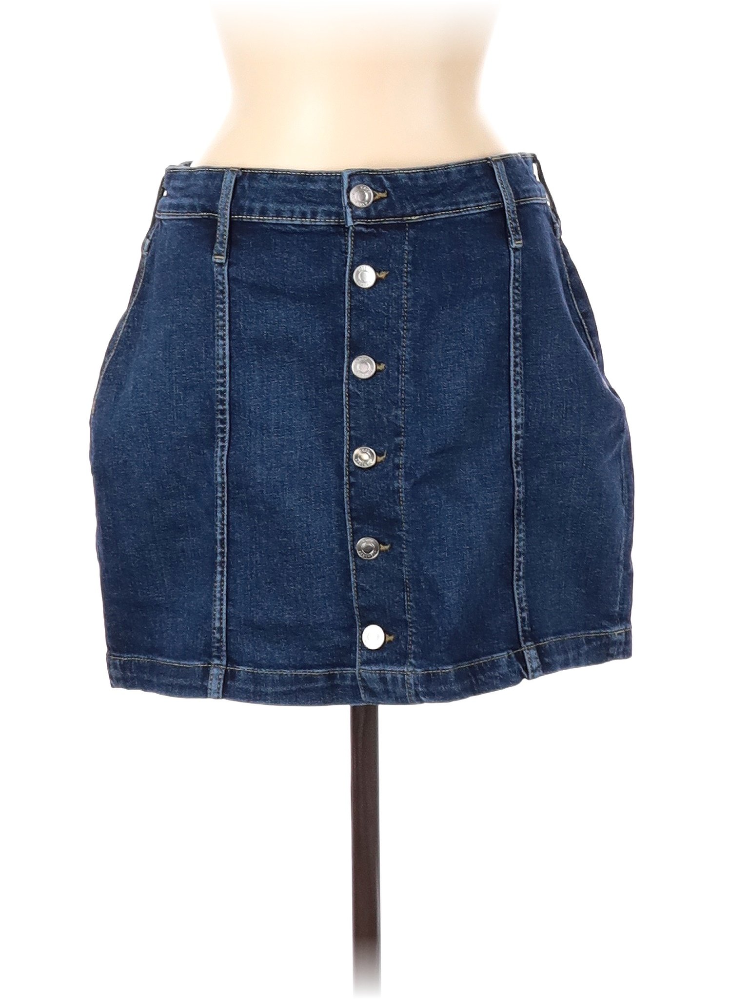 Walmart Solid Blue Denim Skirt Size 8 - 66% off | thredUP