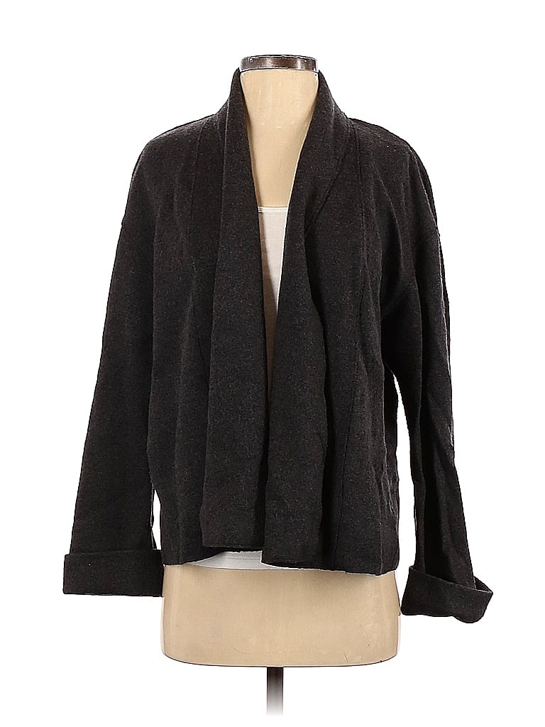 Pre-owned Lafayette 148 Wool Cardigan Sweater In Gray