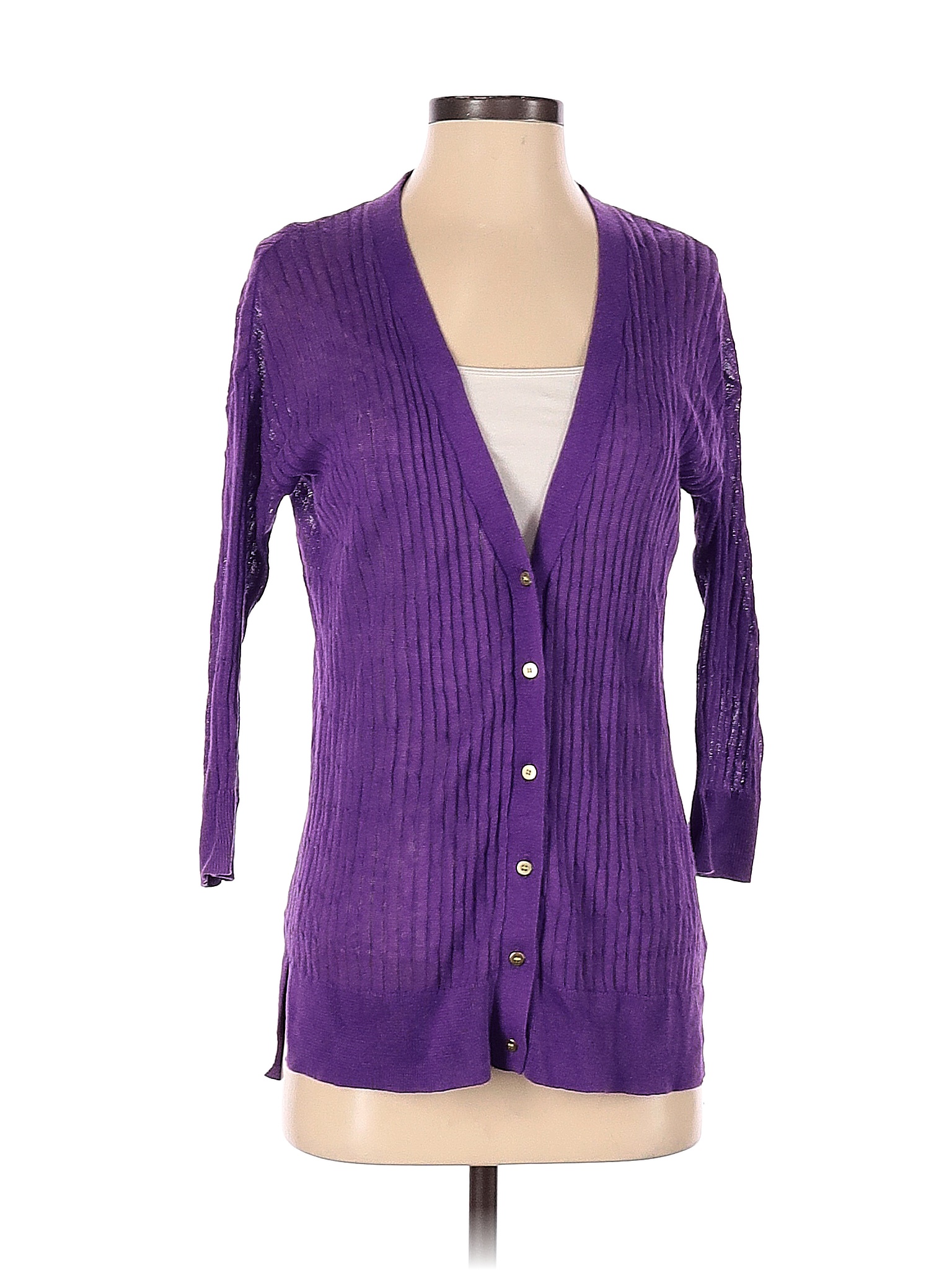 JCPenney Solid Purple Cardigan Size S - 70% off | thredUP
