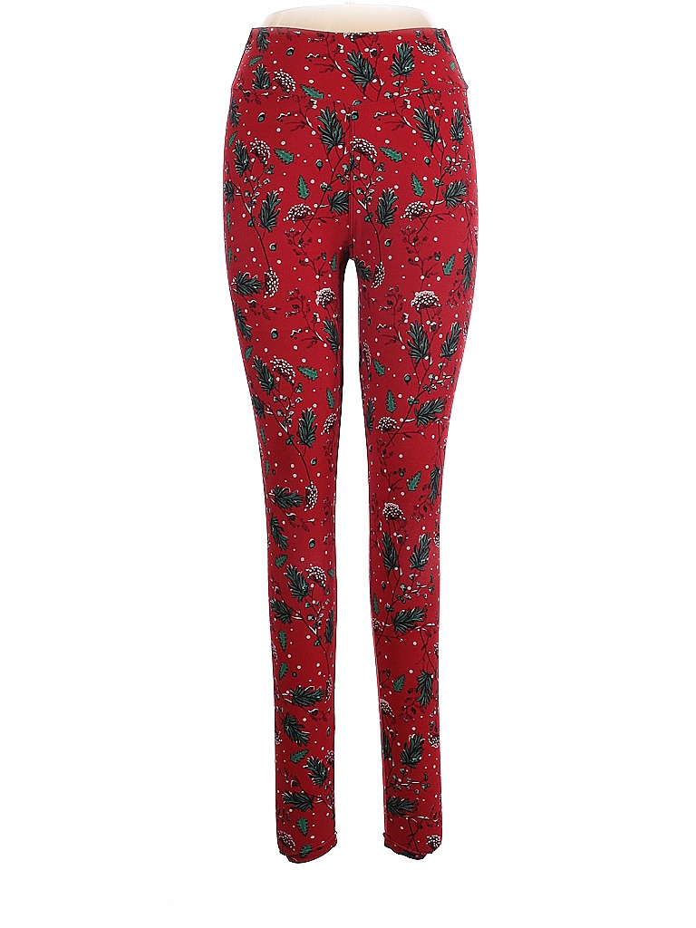 Red Flower Paisley Pattern Print Pattern Women Leggings