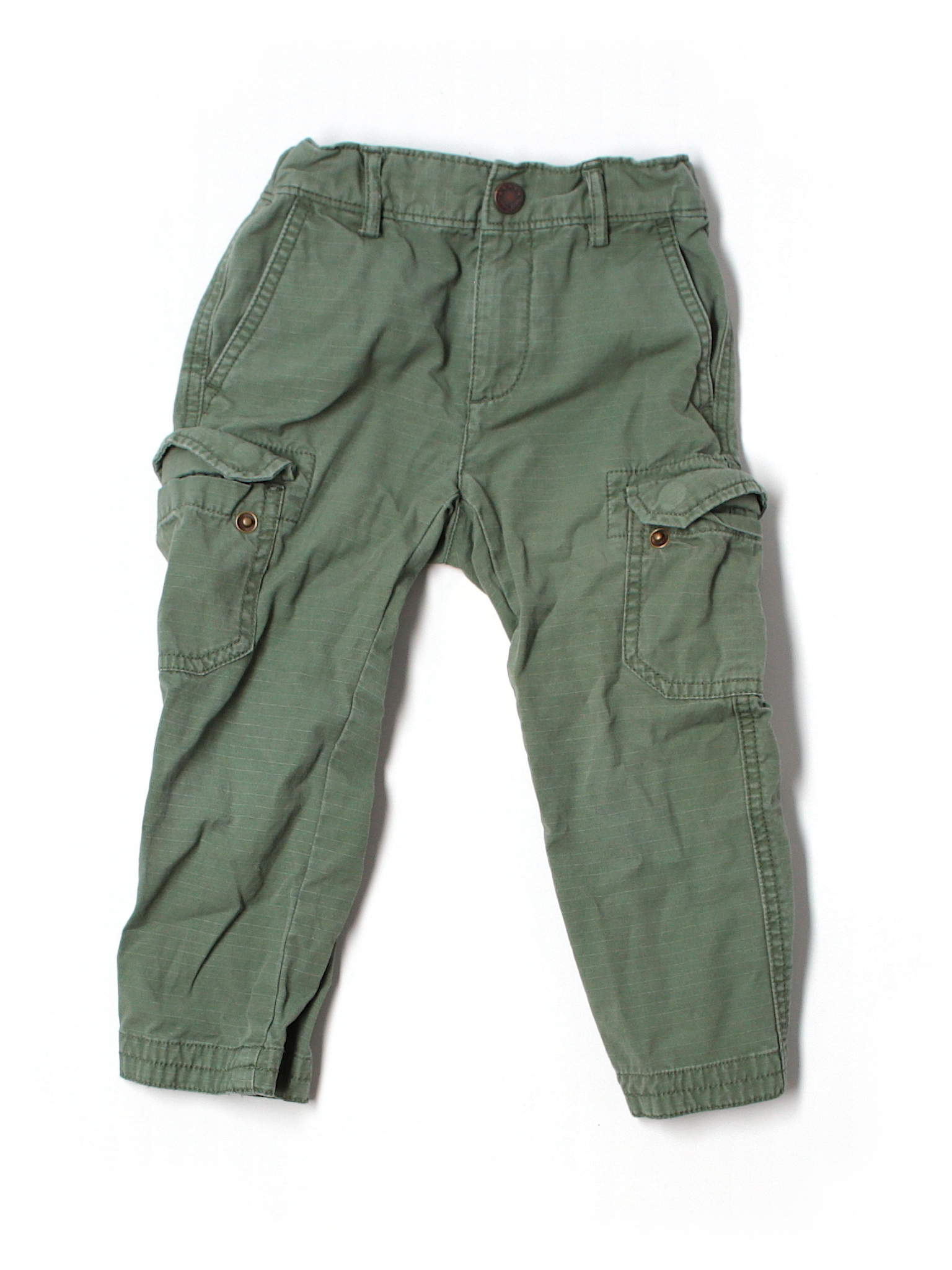 Crewcuts Outlet 100% Cotton Solid Dark Green Cargo Pants Size 3T - 63% ...