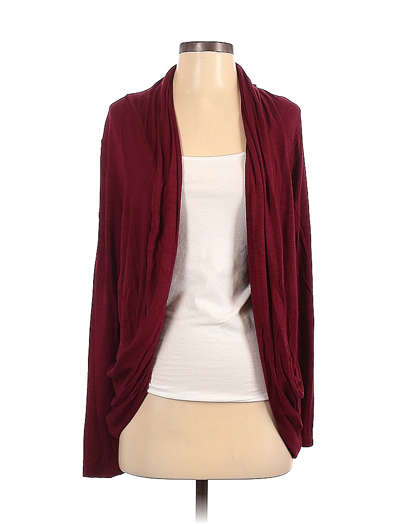 Pixley Solid Maroon Burgundy Cardigan Size Xs - 85% Off 