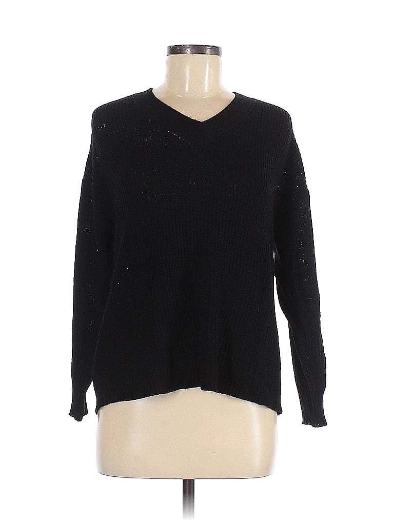 Amisu Solid Color Block Black Pullover Sweater Size M - 75% off | thredUP