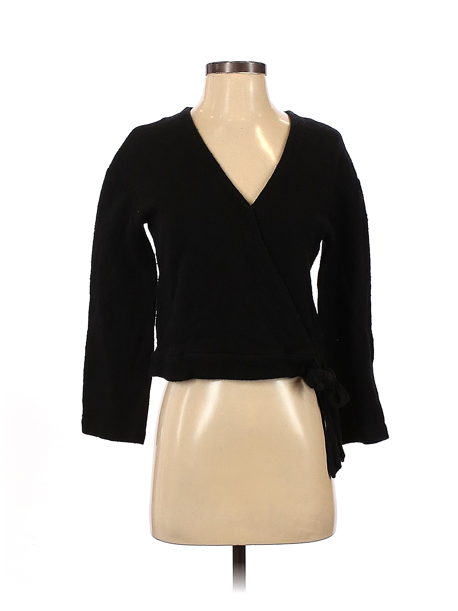 Texture And Thread Madewell 100 Cotton Solid Black Long Sleeve Blouse