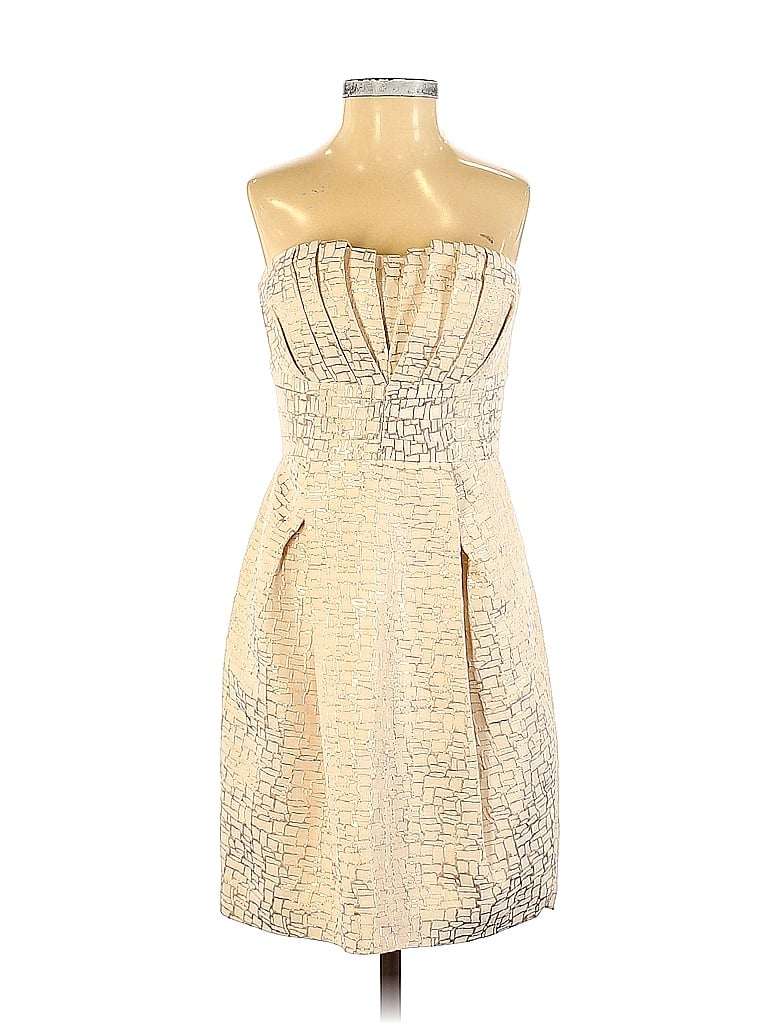 Max and Cleo Solid Tan Ivory Cocktail Dress Size 2 - 80% off | thredUP