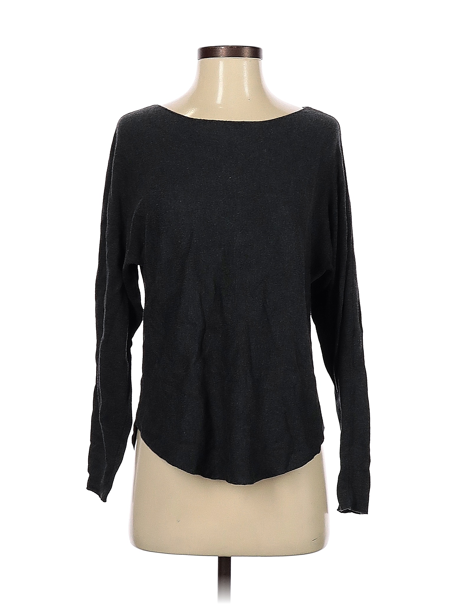 Magaschoni Solid Black Gray Long Sleeve T-Shirt Size S - 96% off | thredUP