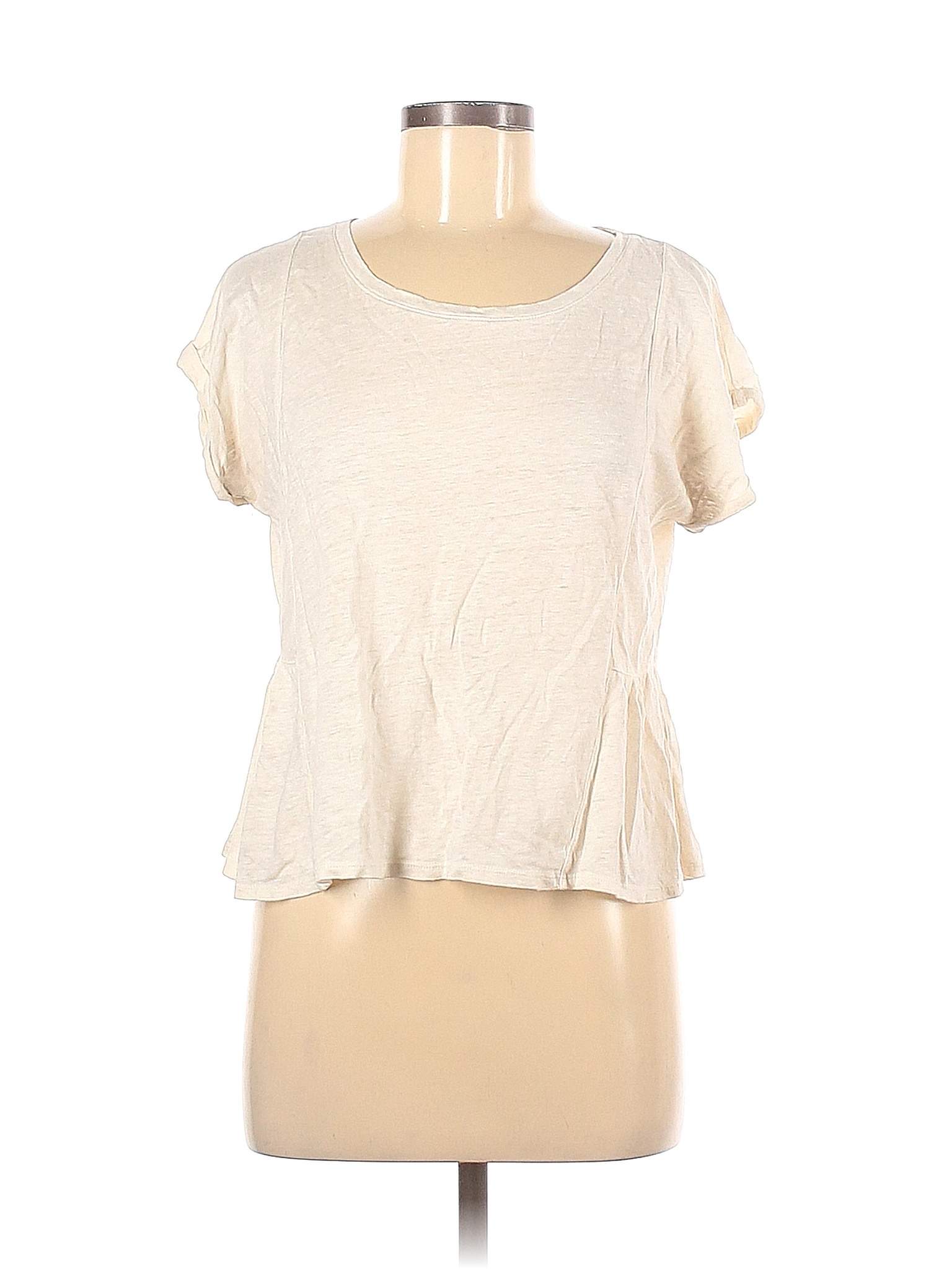 Madewell 100% Linen Solid Ivory Short Sleeve Blouse Size S - 79% off ...