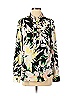 Marciano 100% Polyester Tropical Floral Motif Floral Paint Splatter Print Black Long Sleeve Blouse Size XS - photo 1