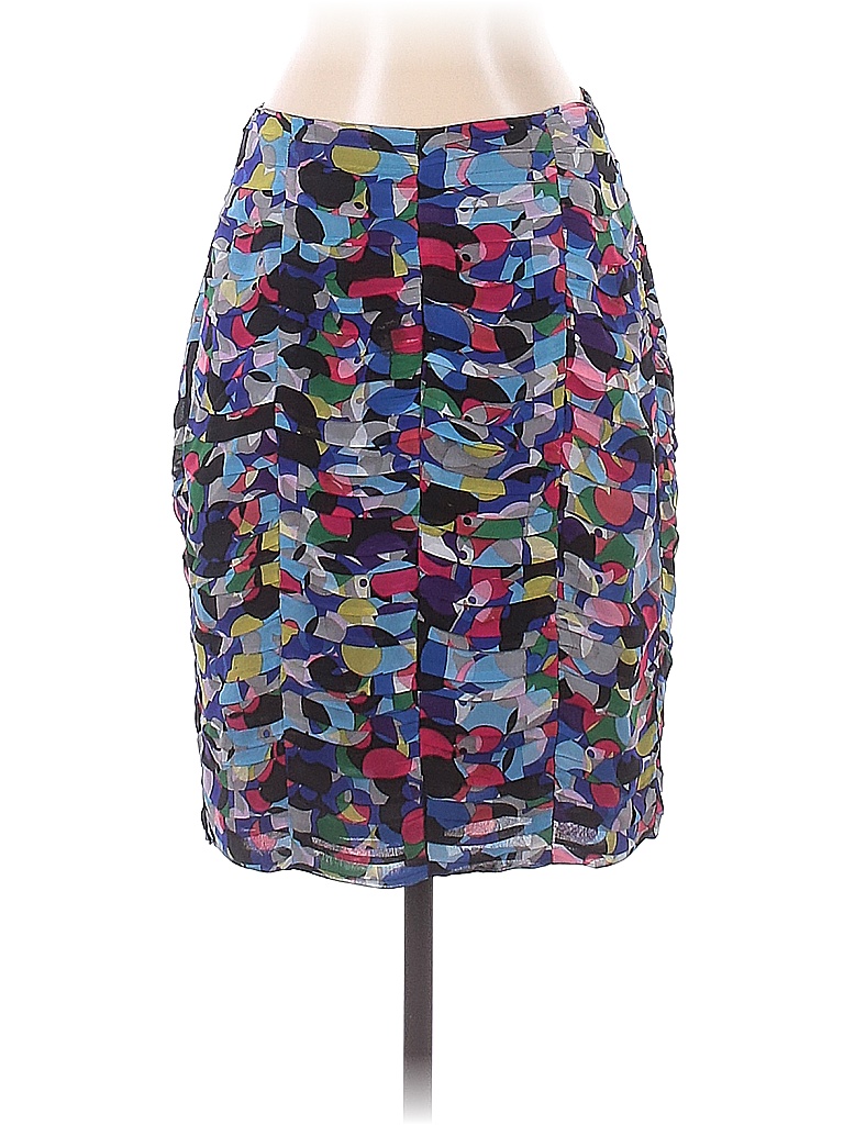 Doncaster 100% Silk Floral Blue Silk Skirt Size 4 - 93% off | thredUP
