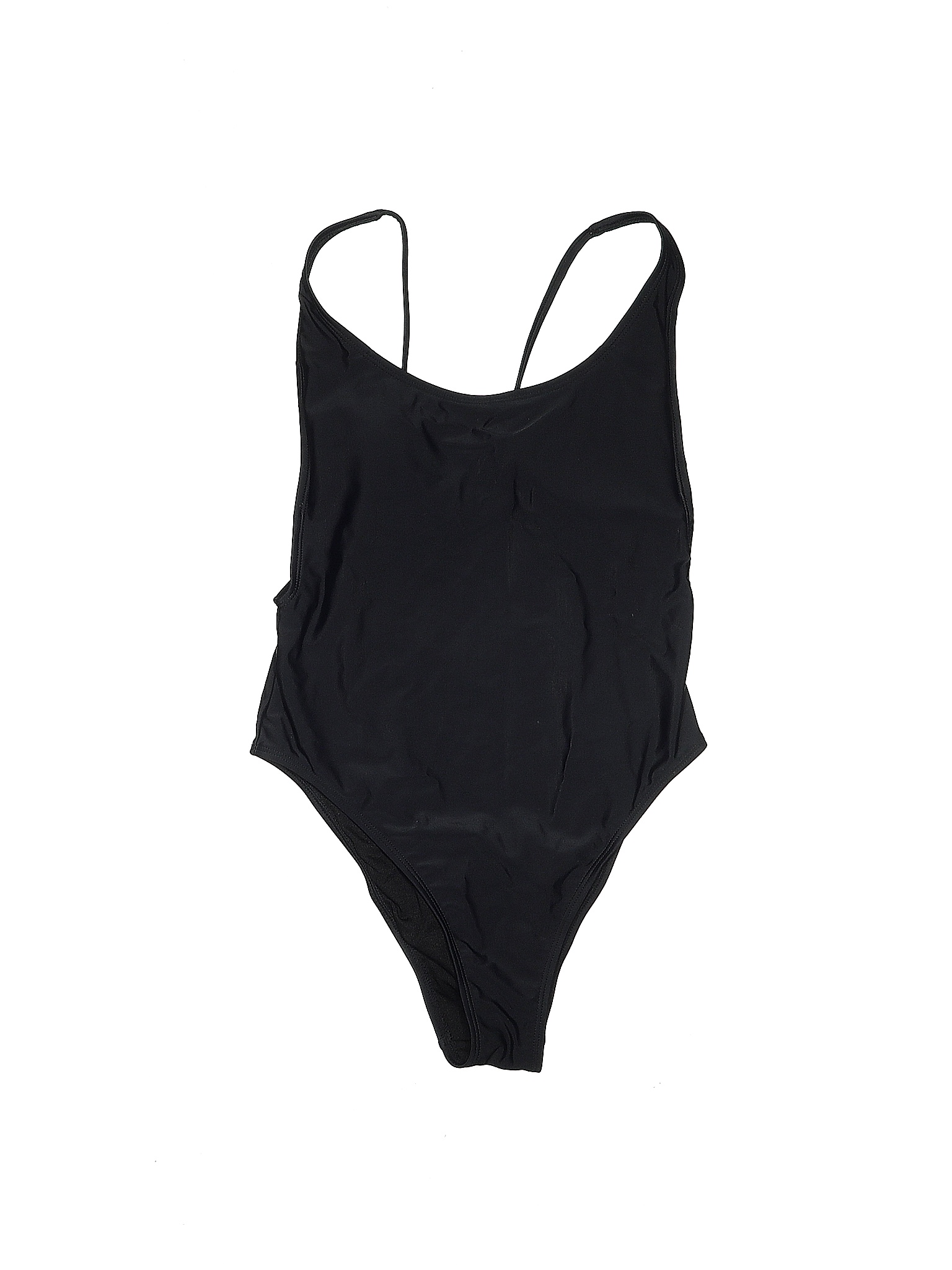 Xhilaration 100% Recycled Plastic Solid Black One Piece Swimsuit Size S ...