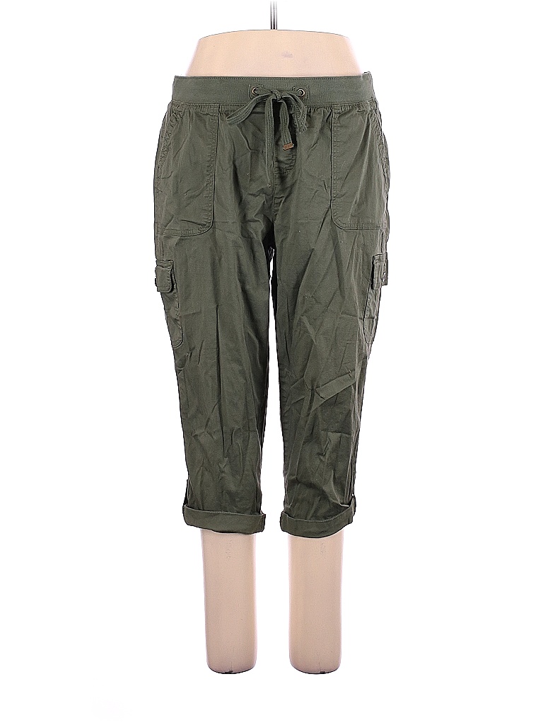 Terra & Sky Solid Green Cargo Pants Size 14 (Plus) - 58% off | thredUP