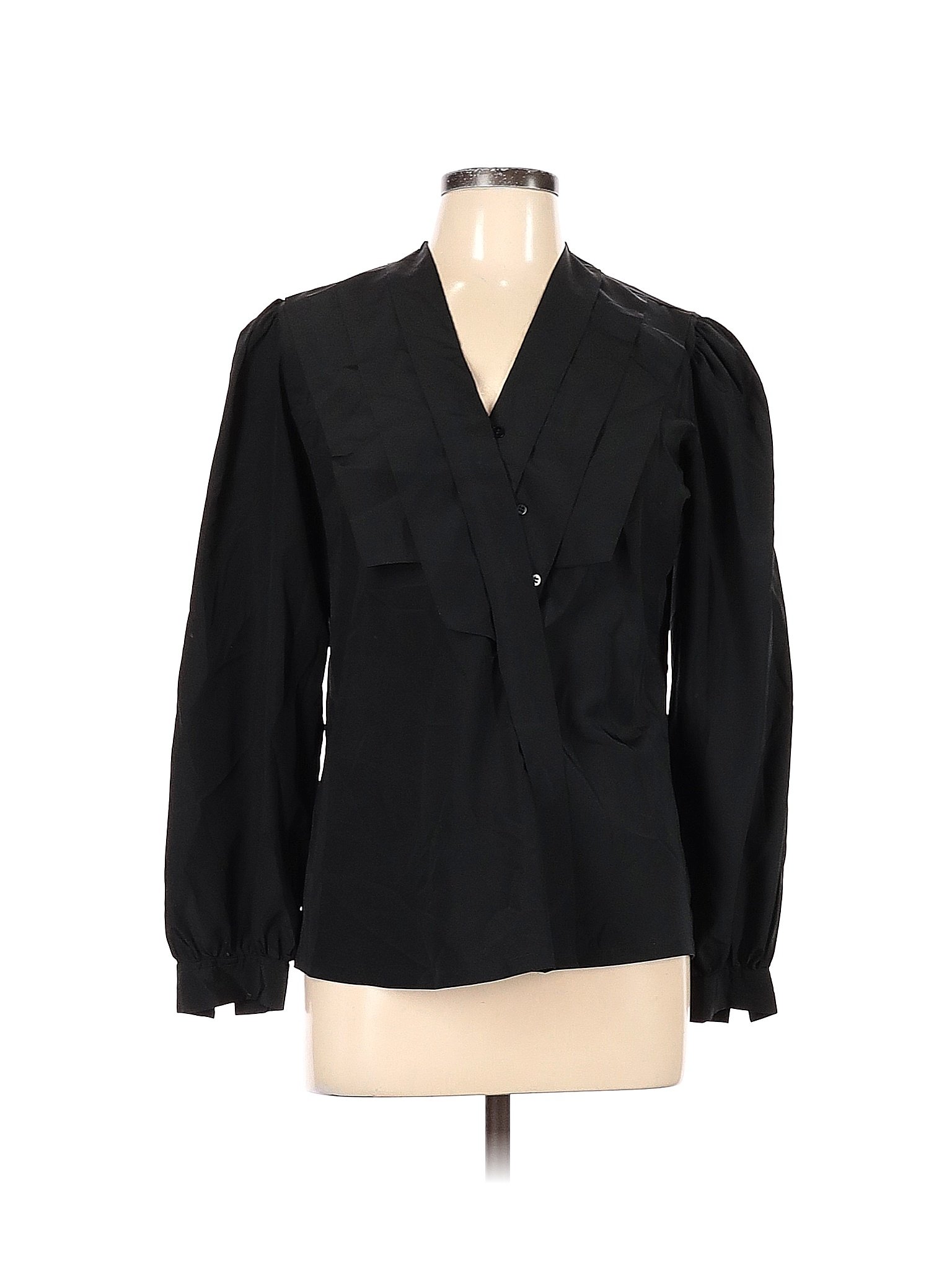 Gailord 100% Polyester Solid Black Long Sleeve Blouse Size 12 - 75% off ...